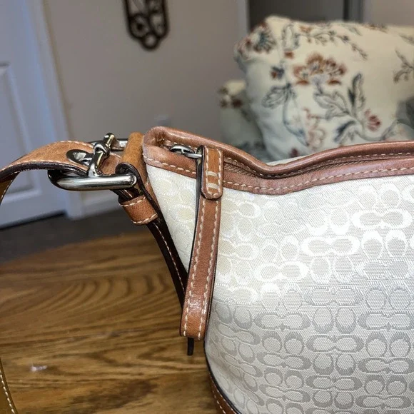 COACH White Sand Mn Signature E/W Sft Duffle 10945 Orig $268 - Picture 3 of 16